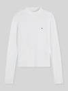 Tommy Hilfiger Slim Fit Langarmshirt aus reiner Baumwolle Ecru