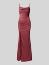 LUXUAR FASHION Abendkleid mit Wasserfall-Ausschnitt Kirsche