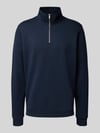 Les Deux Sweatshirt mit Troyer-Kragen Modell 'Norregaard' Marine