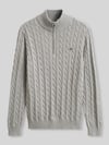 GANT Regular Fit Troyer mit Half Zip Hellgrau