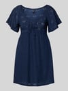 ONLY Tailliertes Freizeitkleid mit Ausbrenner-Effekt Modell 'SMILLA' Marine