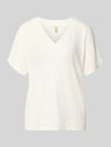 Soyaconcept Strickshirt mit V-Ausschnitt Modell 'Delia' Offwhite