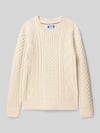 JACK & JONES Regular fit gebreide pullover met structuurmotief, model 'Sean' Ecru