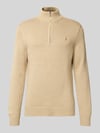 Polo Ralph Lauren Troyer mit Label-Stitching Beige Melange