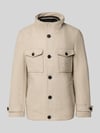 Christian Berg Men Regular fit jack met wol Beige gemêleerd