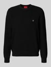 HUGO Regular fit gebreide pullover met scheerwol model 'SETAL' Zwart
