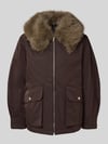 VERO MODA Regular Fit Bomberjacke mit abnehmbarem Kunstfellkragen Modell 'SEOUL' Schoko
