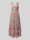 Lace & Beads Cocktailkleid im Stufen-Look Hellrot