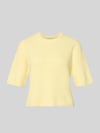 PIECES Boxy Fit T-Shirt aus Rippstrick mit Woll-Anteil Modell 'SILLY' Hellgelb