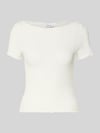 NOISY MAY® t-shirt o kroju slim fit z fakturowanym wzorem model 'Alora' Biały