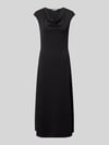 MM by Max Mara regular fit midi-jurk met cascadehals model 'Vetusta' Zwart