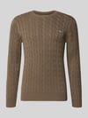 GANT Regular Fit Pullover aus reiner Baumwolle Taupe
