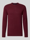 Barbour Pullover aus Woll-Seide-Mix mit Rundhalsausschnitt Modell 'TISBURY' Bordeaux