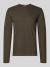 Lindbergh Regular Fit Longsleeve aus reiner Baumwolle Modell 'Basic' Khaki
