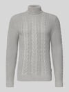 Blend Strickpullover mit Rollkragen Modell 'BASIM' Hellgrau