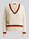 Lauren Ralph Lauren Regular Fit Strickpullover aus reiner Baumwolle Sand