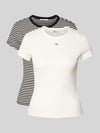 Tommy Jeans Slim Fit T-Shirts aus Baumwoll-Mix im 2-er-Pack Weiss