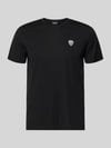 EA7 Emporio Armani T-Shirt aus Viskose-Mix mit Label-Patch Black