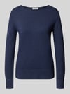 Christian Berg Woman Regular Fit Strickpullover aus Viskose-Mix mit U-Boot-Ausschnitt Dunkelblau Melange