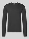 Lindbergh Regular Fit Longsleeve aus reiner Baumwolle Modell 'Basic' Anthrazit