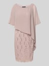 SWING Knielanges Cocktailkleid mit Paillettenbesatz Beige