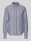GANT Overhemdblouse van katoen met streepmotief Marineblauw