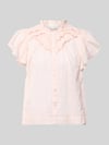 Neo Noir Regular Fit Bluse mi Rüschenbesatz Modell 'Vinsa' Hellrosa