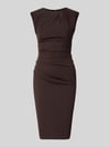 Rinascimento Cocktailkleid mit Raffungen Mittelbraun