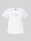 REVIEW T-shirt z prążkowanym okrągłym dekoltem Biały