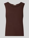 FREE/QUENT Top van linnenmix met ronde hals model 'Lava' Donkerbruin