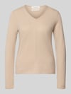 Christian Berg Woman Strickpullover aus Kaschmir mit V-Ausschnitt Beige