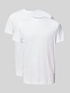 RAGMAN T-Shirt mit geripptem Rundhalsausschnitt im 2er-Pack Weiss