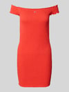 Tommy Jeans knitwear mini-jurk met carmenhals Koraal