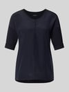 Marc Cain T-Shirt mit Ärmelaufschlag und Rundhalsausschnitt Marine