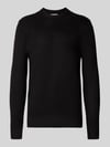 Casual Friday Regular fit gebreide pullover met ronde hals, model 'Heine' Zwart