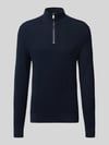 MCNEAL Troyer o kroju slim fit z czystej bawełny Granatowy