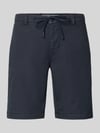 MAC Regular Fit Bermudas mit Bindegürtel und französischen Eingrifftaschen Marine
