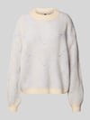 PIECES Comfort Fit Strickpullover mit Woll-Anteil 'JENNA' Hellblau Melange