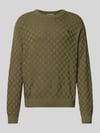 REVIEW Regular fit pullover in gebreide look Olijfgroen