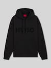 HUGO Bluza o kroju oversized z czystej bawełny z kapturem model ‘DITCHLE’ Czarny