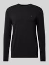 Tommy Hilfiger Gebreide pullover met logostitching Zwart