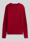 Tommy Hilfiger Sweter o kroju regular fit z mieszanki bawełny i kaszmiru Czerwony