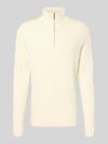 Lindbergh Relaxed Fit Pullover mit Strukturmuster Offwhite