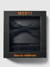 MONTI Fliege und Einstecktuch im Set aus Seide Black