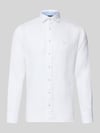 Fynch-Hatton Slim Fit Leinenhemd mit Haifischkragen Weiss