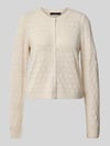 VERO MODA Regular Fit Strickjacke mit einreihiger Knopfleiste Modell 'DOFFY' Ecru