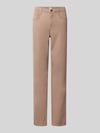 Brax Regular fit recht broek van mix van katoen en lyocell met mix van modal, katoen en elastaan model 'MARY' Taupe