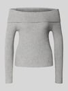 ONLY Slim Fit Strickpullover aus Viskose-Mix Modell 'KATIA' Mittelgrau Melange