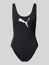 PUMA Kostium kąpielowy z nadrukiem z logo Czarny