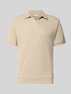 Lindbergh Comfort Fit Poloshirt mit V-Ausschnitt Mud